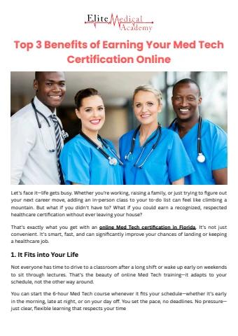 What a Med Tech Does